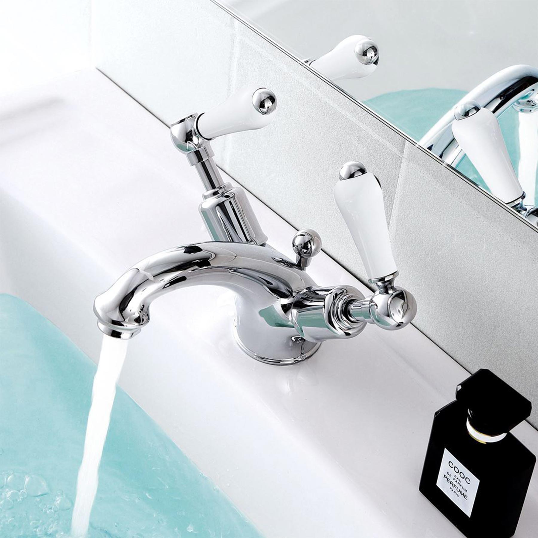 Invena Bathroom Basin Mixer Tap Chrome Plated Brass Sink Ceramic Mixer | DIY at B&Q Invena Bathroom Basin Mixer Tap Chrome Plated Brass Sink Ceramic Mixer | DIY at B&Q