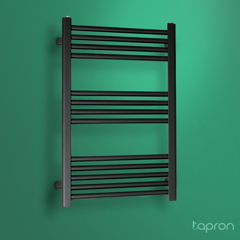 Dual Fuel Towel 500 Wide Towel Rail Matt Black Towel Radiator 800