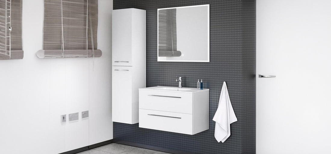 White bathroom vanity unit