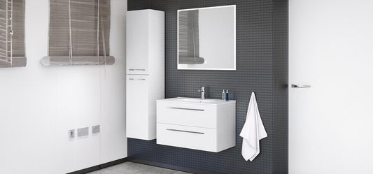 White bathroom vanity unit