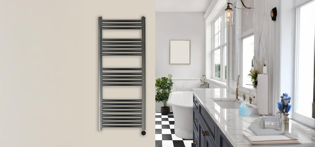 Black Heated Towel Rail