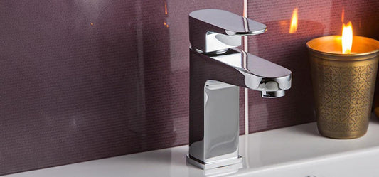 Chrome dual handled bathroom tap