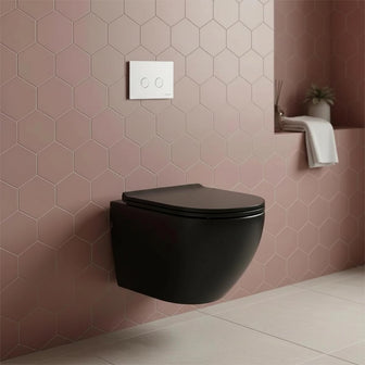 0.82m freestanding concealed cistern with frame and stainless steel dual flush plate Main image
