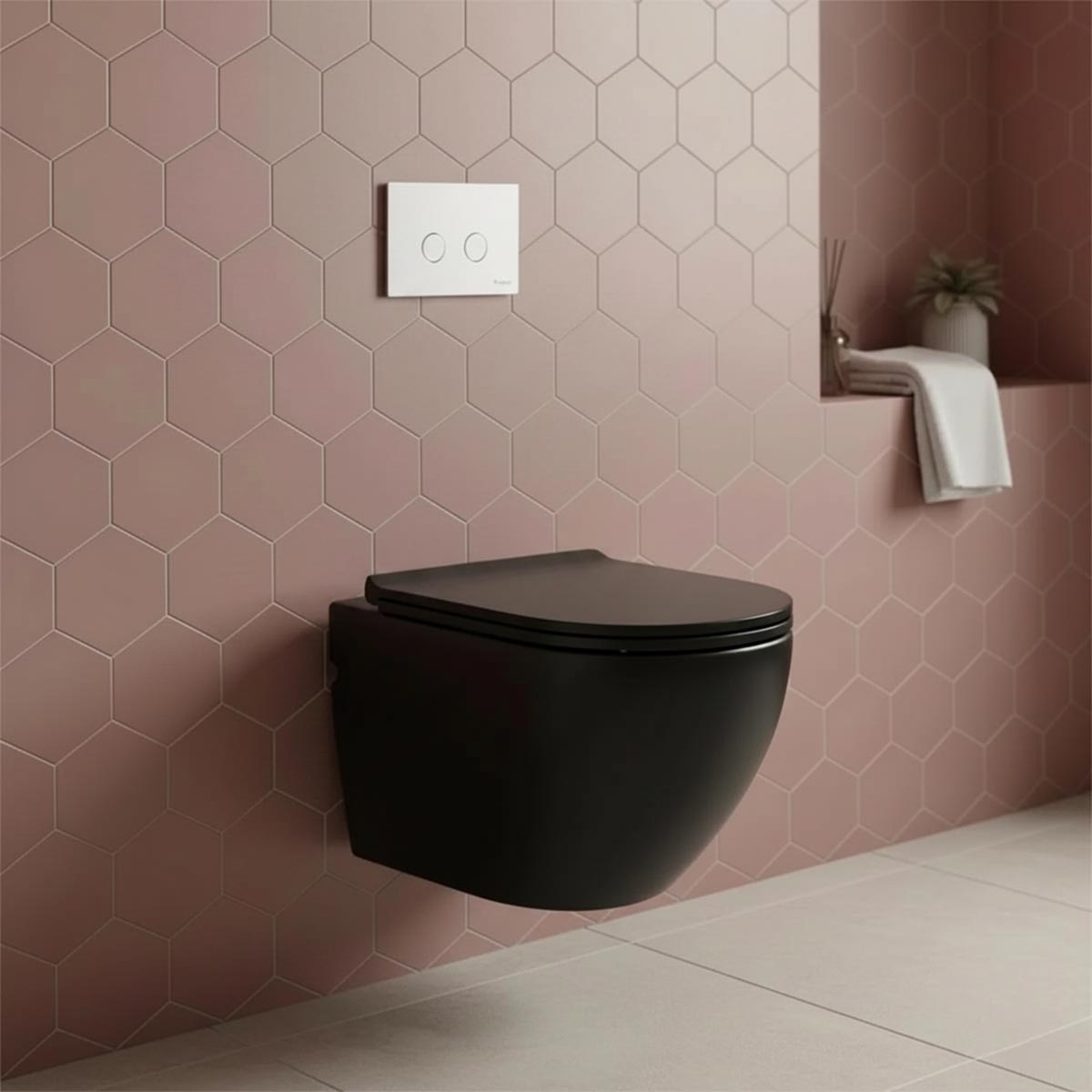 0.82m freestanding concealed cistern with frame and stainless steel dual flush plate