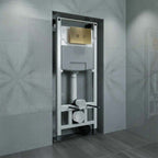 1.20m Pre Wall WC Frame with Cistern & Brushed Brass Flush Plate System 