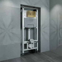 1.20m Pre Wall WC Frame with Cistern & Brushed Brass Flush Plate System 