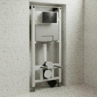 1.20m WC Frame for Wall Hung Toilets with Brushed Black Flush Plate