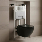 1.2m Pre-Wall W.C Cistern Frame & Wall Hung Toilet with Seat and Stainless Steel Flush Plate