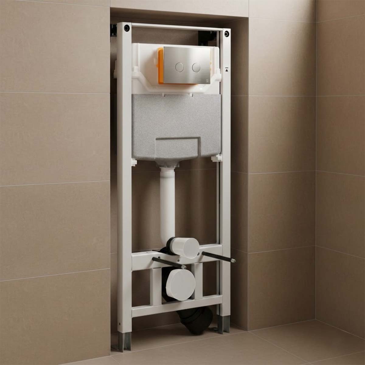 1.2m Pre Wall Toilet Fixing Frame Cistern  & Stainless Steel Flush Plate 