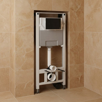 1\.2m Pre Wall WC Fixing Frame with Cistern & Matt Black Flush Plate Main image