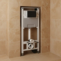 1.2m Pre Wall WC Fixing Frame with Cistern & Matt Black Flush Plate 