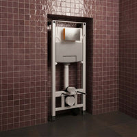 1.2m Pre Wall WC Frame with Cistern & Chrome Flush Plate