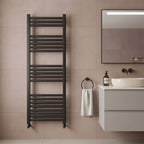 1200mm Matt Black Dual Fuel Towel Rail 