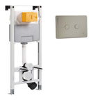 1200mm Toilet Fixing Frame Front Flush with Concealed Cistern and Nickel Dual Flush Plate