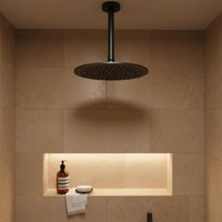 150mm Round Ceiling Shower Arm Matt Black