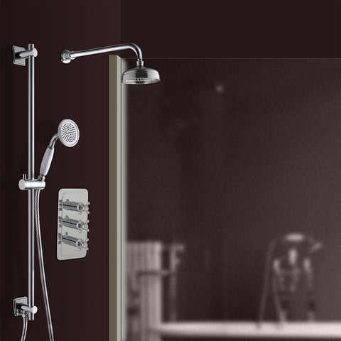 2 Outlet Concealed Thermostatic Shower Valve chrome