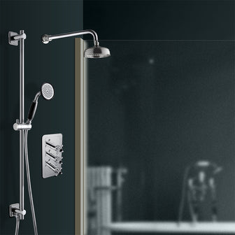 2-Outlet Thermostatic Concealed Shower Valve - Chrome Traditional Elegance Secondary image