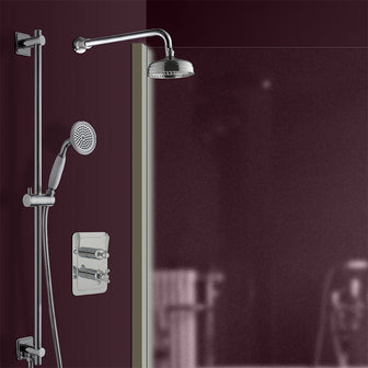 Traditional Chrome 2-Outlet Thermostatic Concealed Shower Valve Secondary image