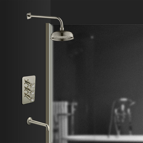 2 Outlet Concealed Shower Mixer Valve – Brushed Nickel