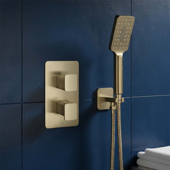 2-way concealed shower valve brushed brass Main image