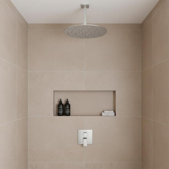 200mm - Brushed Stainless Steel Square Ceiling Shower Arm Main image