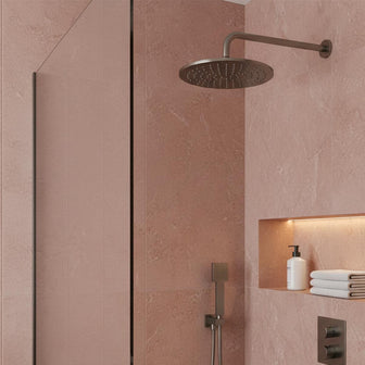 205mm brushed black overhead shower head Main image