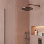 205mm brushed black overhead shower head