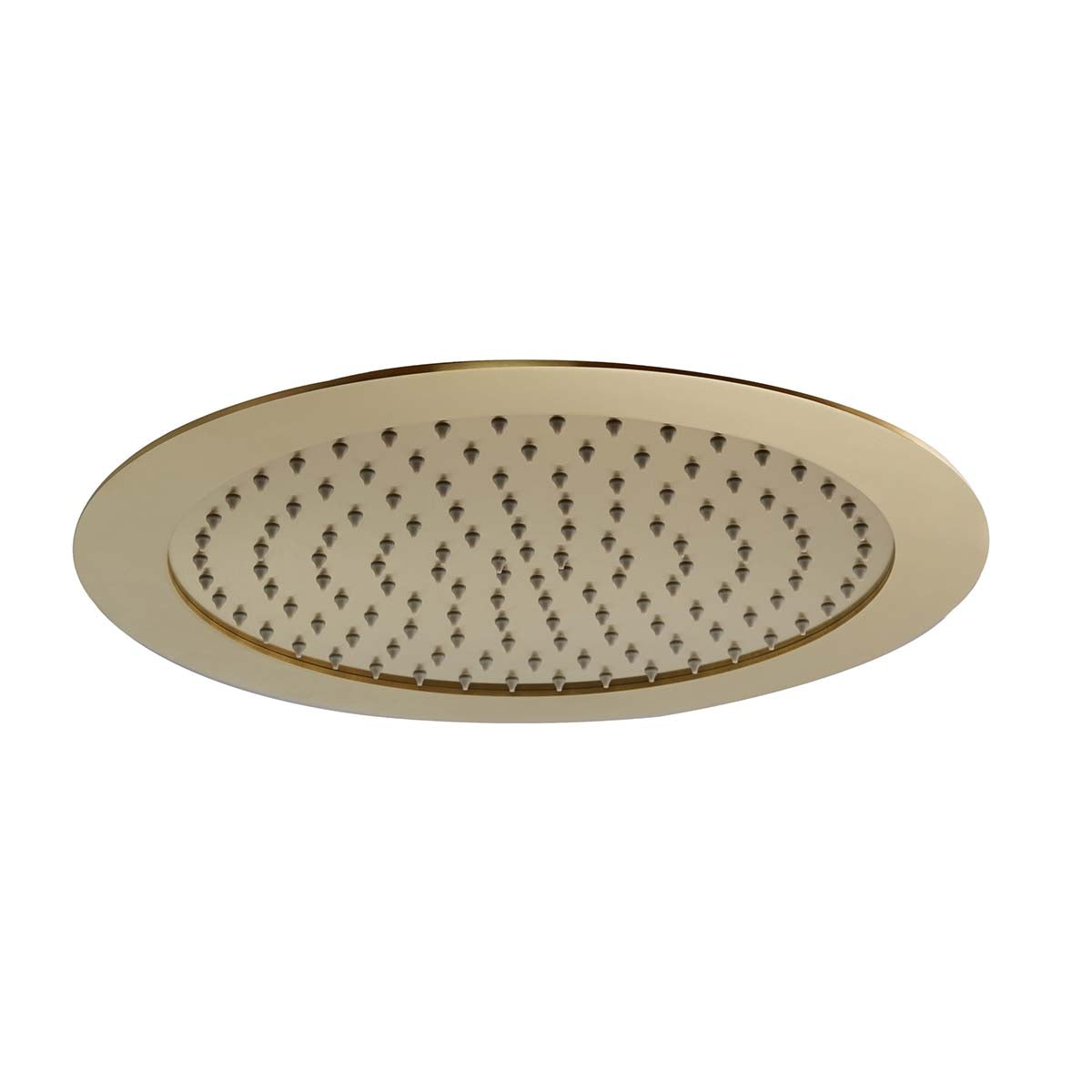 Brushed Brass Round Shower Head Ceiling Mounted 300mm