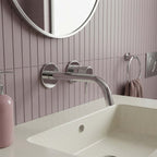 250mm spout 2 hole basin tap with knurled lever handle