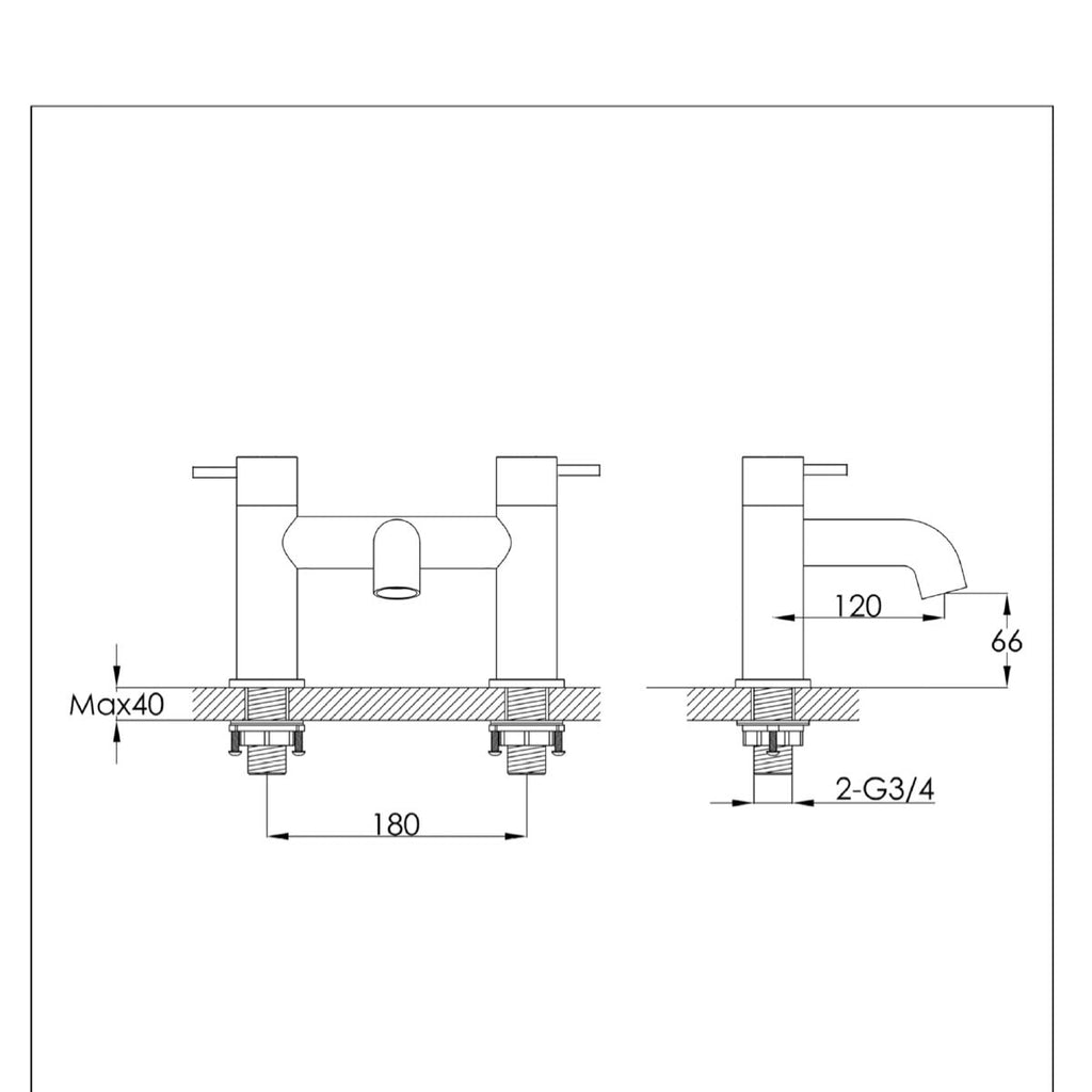 Deck Mounted Bath Filler Tap - Brushed Bronze