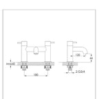 Deck Mounted Bath Filler Tap - Brushed Bronze