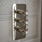 Vintage style 2 way concealed shower valve - Brushed Nickel