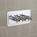 2 Outlet Concealed Shower Valve - Chrome and Black