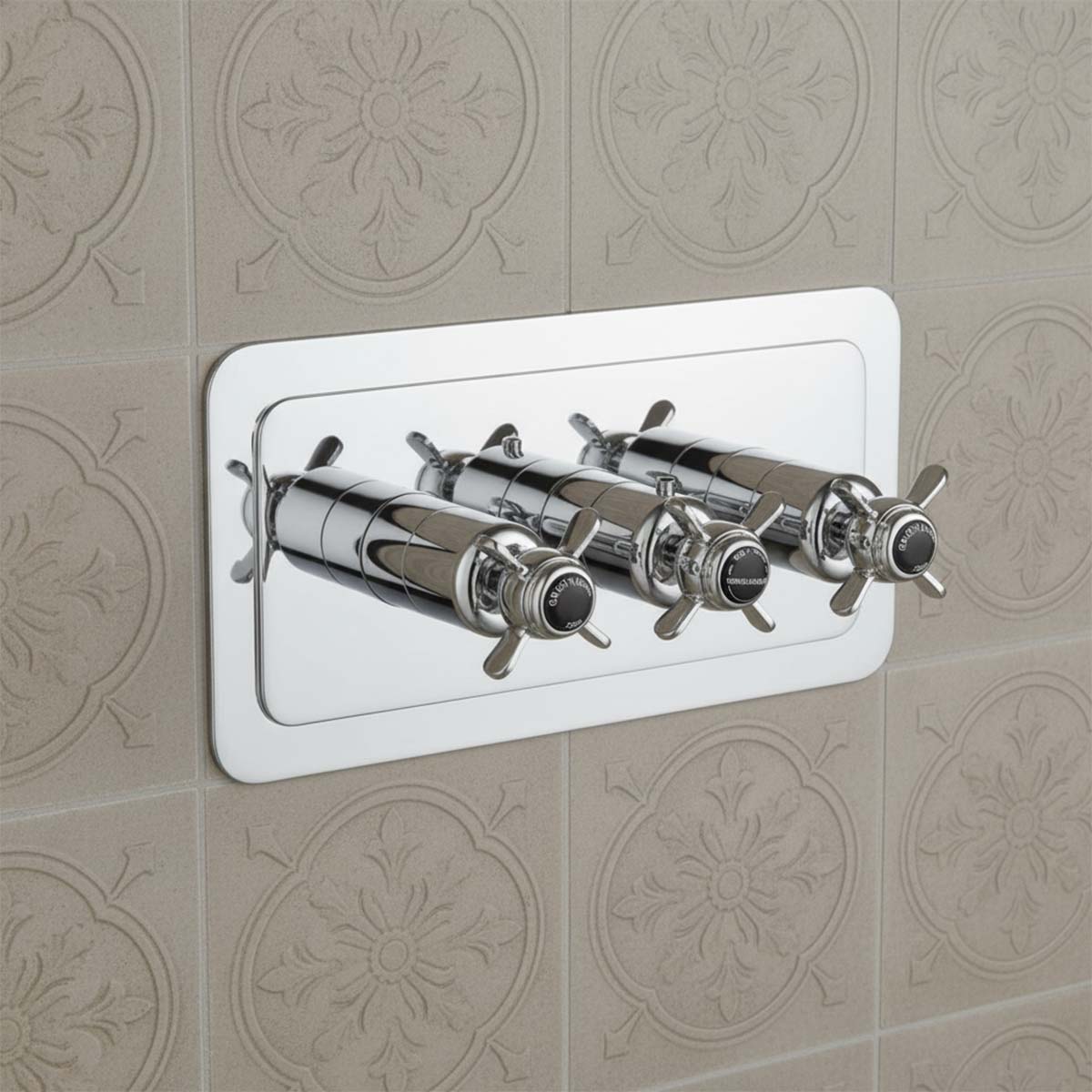 2 Outlet Concealed Shower Valve - Chrome and Black