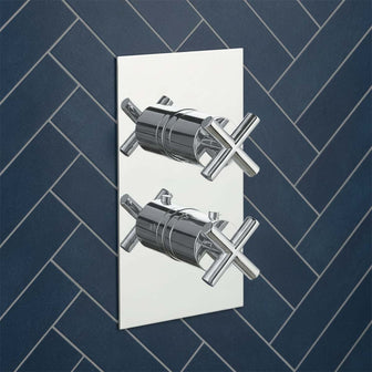 2 Outlets Crosshead Thermostatic Shower Mixer Valve - Chrome Main image