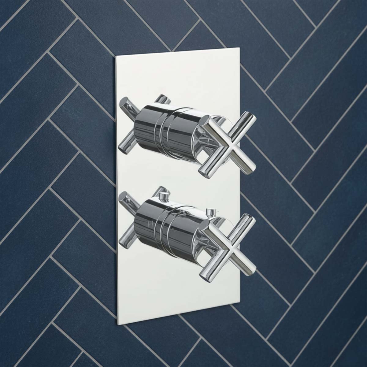 2 Outlets Crosshead Thermostatic Shower Mixer Valve - Chrome