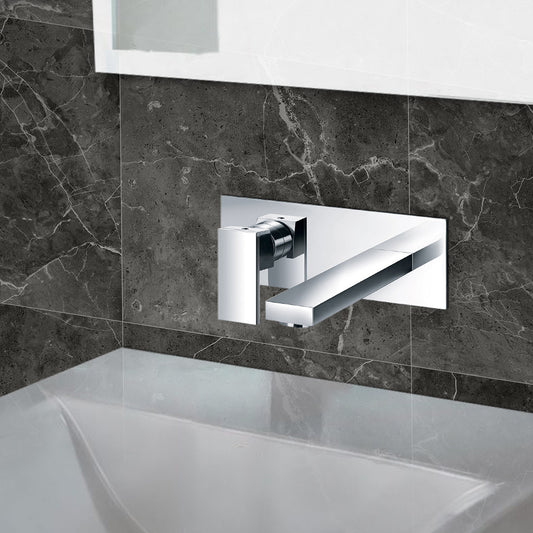 Single Lever Chrome Wall Mounted Basin Mixer Tap