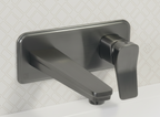 2 hole basin tap wall mounted  -brushed black