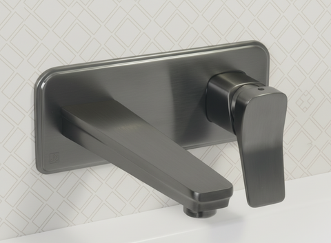 2 hole basin tap wall mounted  -brushed black