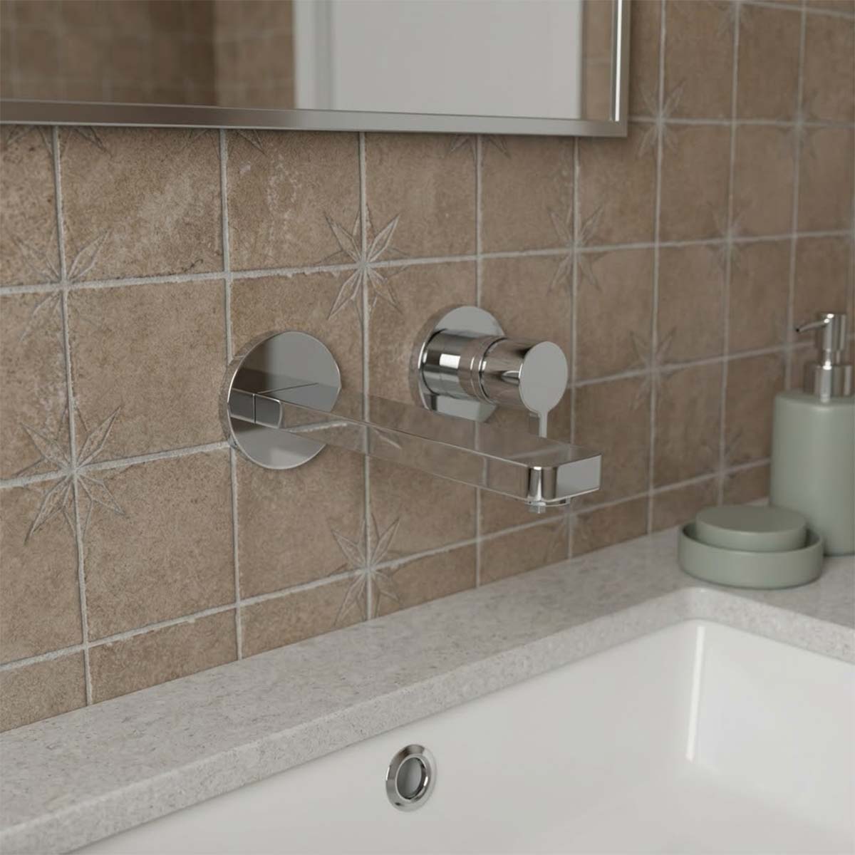 2 hole wall mounted basin mixer