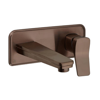 Square Wall Mounted Two Hole Basin Tap - Brushed Bronze Secondary image