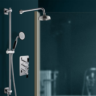Black Lever Shower Mixer Valve - 2 Outlet Concealed Secondary image