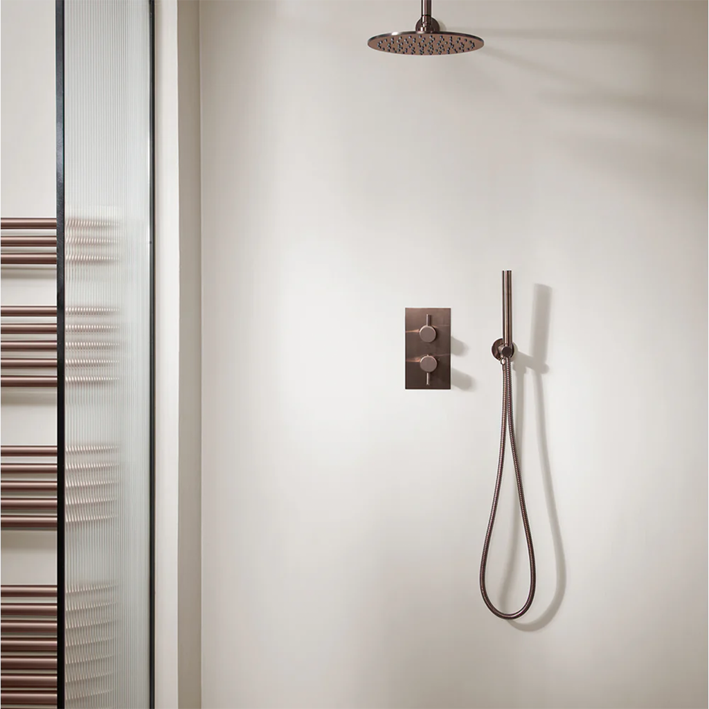 2 way shower mixer valve brushed bronze
