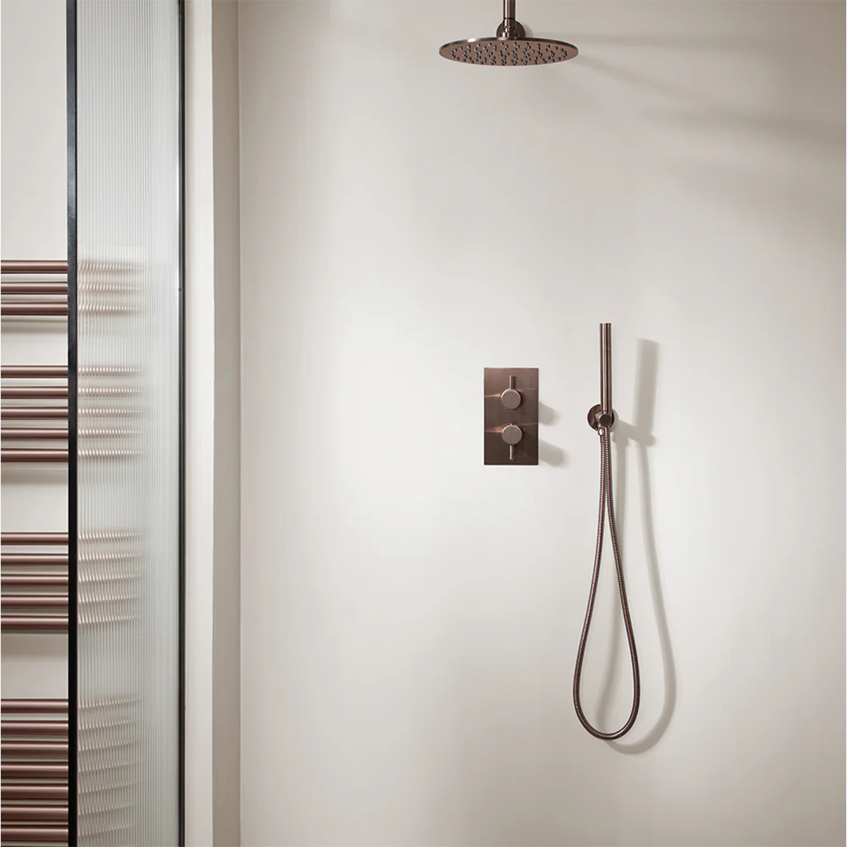 2 way shower mixer valve brushed bronze