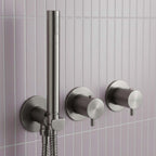 2 outlet concealed shower valve with handset brushed black 