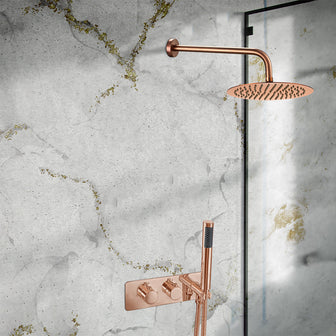 Rose Gold Concealed Thermostatic Shower Valve with Kit Secondary image