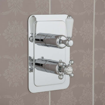 2 outlet concealed shower valve with two levers Victorian style Main image