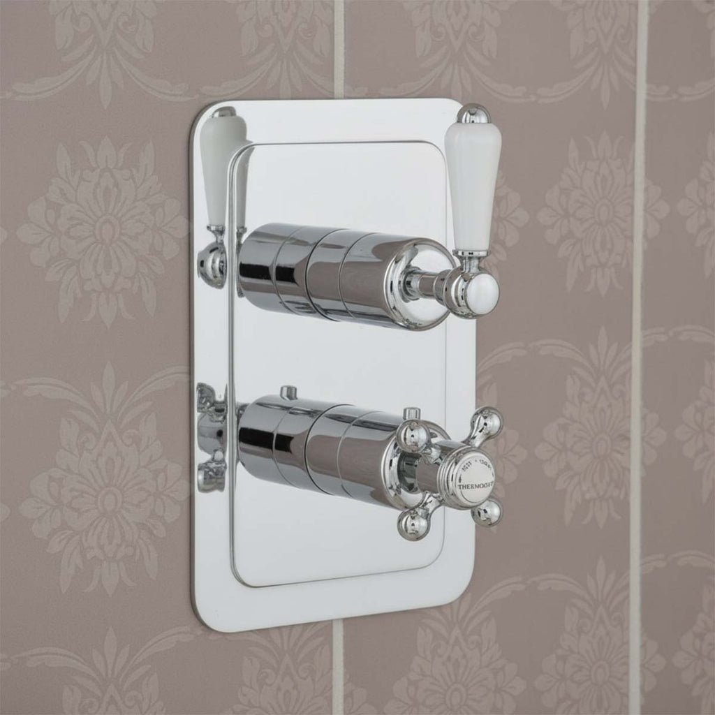 2 outlet concealed shower valve with two levers Victorian style