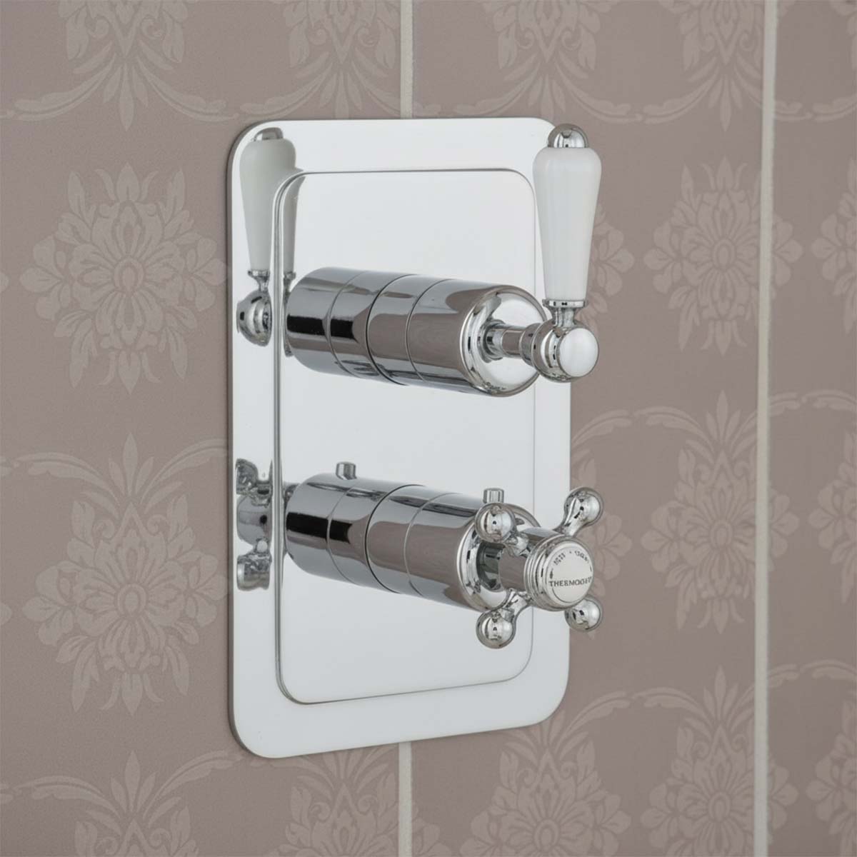 2 outlet concealed shower valve with two levers Victorian style