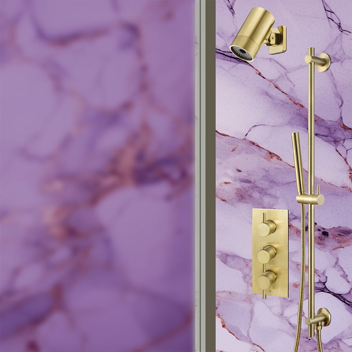 Gold 2 Outlet Concealed Thermostatic Shower Valve - Brushed Brass Secondary image